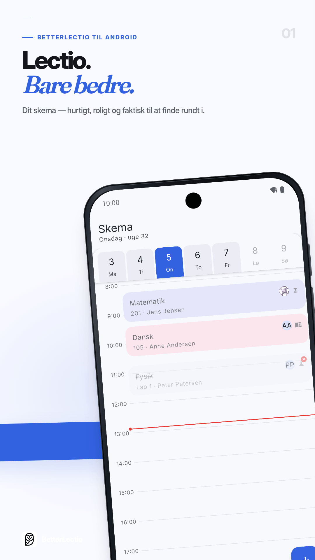 Lectio. Bare bedre.: Skema i BetterLectio til Android med demodata